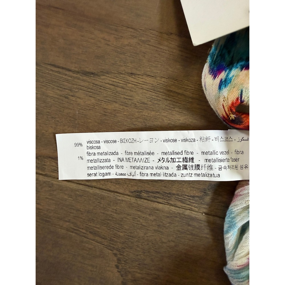 NWT Zara Womens Ikat Abstract Print Metallic‎ Relaxed Pants Blue Orange Medium - Picture 8 of 8